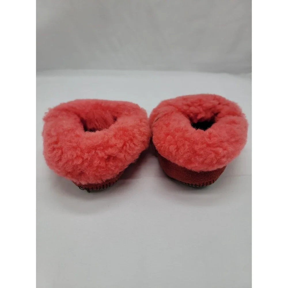 Red Suede Sherling Infant Booties